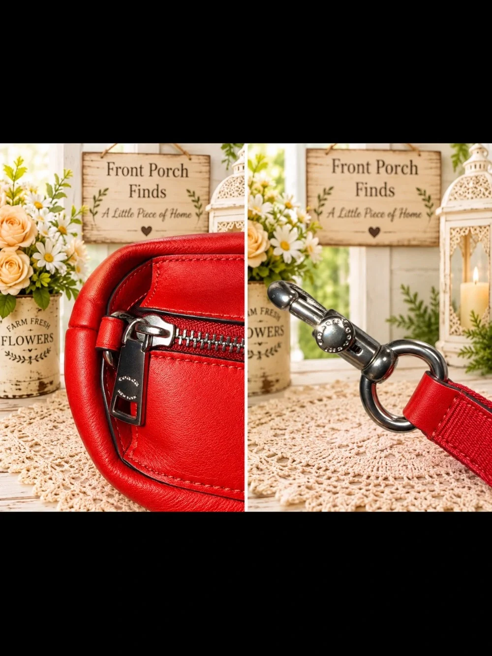 Coach Red Pillow Tote Shoulder Bag Excellent Condition Removable Guitar Strap